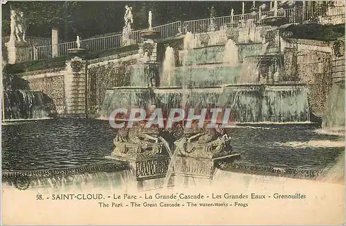 Cartes postales Saint Cloud Le Parc La Grande Cascade Les Grandes Eaux Grenouilles