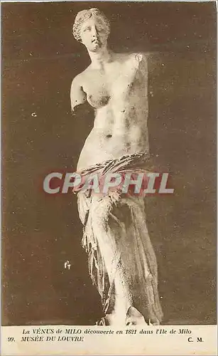 Cartes postales Musee du Louvre La Venus de Milo decouverte en 1821 dans l'Ile de Milo