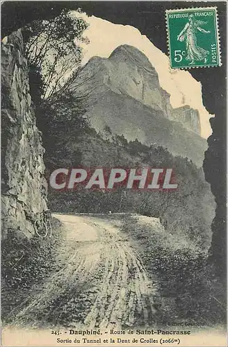 Cartes postales Dauphine Route de Saint Pancrasse Sortie du Tunnel et le Dent de Crolles