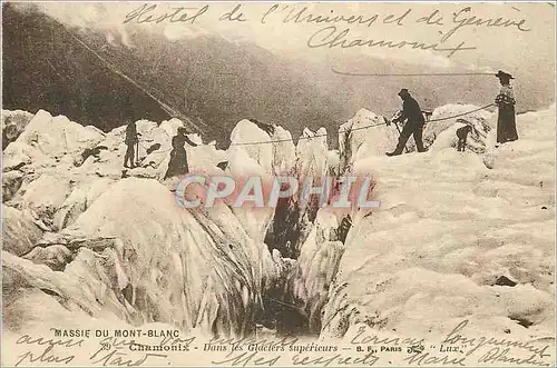Cartes postales Chamonix Massif du Mont Blanc Dans les Glaciers Superieurs Alpinisme