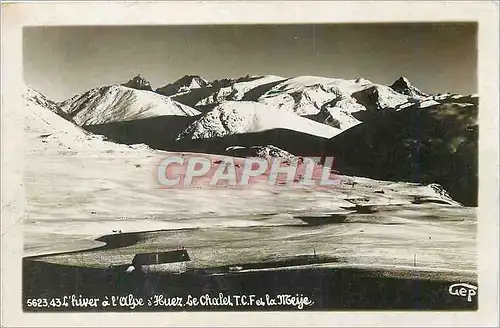 Cartes postales moderne L'Hiver a l'Eglise Huez le Chalet et la Meije