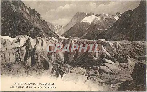 Cartes postales Chamonix Vue Generale des Seracs et de la Mer de Glace