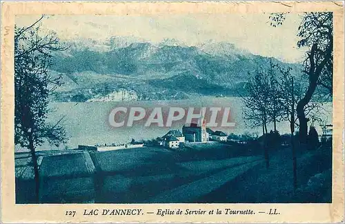 Cartes postales Lac d'Annecy Eglise de Servier et la Tournette