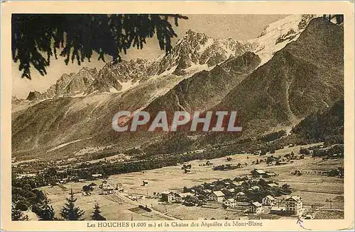 Cartes postales Les Houches (1000m) et la Chaine des Aguilles du Mont Blanc