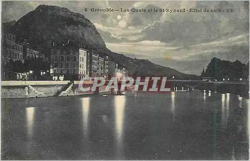 Cartes postales Grenoble les Quais et le St Eynard Effet de nuit