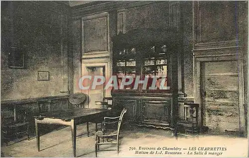 Cartes postales Environs de Chambery Les Charmettes Maison de J J Rousseau La Salle a Manger