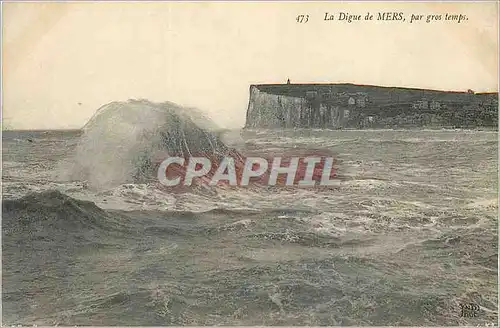 Cartes postales La Digue de Mers par gros Temps