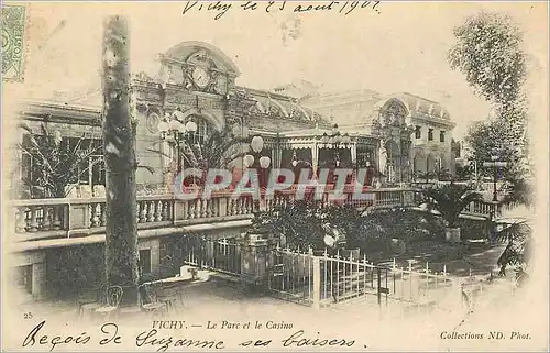Cartes postales Vichy le Parc et le Casino (carte 1900)