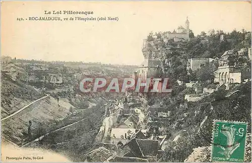 Cartes postales Roc Amadour vu de l'Hospitalet (Cote Nord)