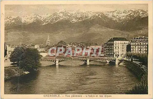 Cartes postales Grenoble Vue Generale L'Isere et les Alpes