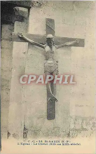 Cartes postales St Savin (H P) L'Eglise Le Christ (XIIe ou XIIIe Siecle)