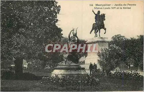 Cartes postales Montpellier Jardin du Peyrou Statue Louis XIV et la Sirene