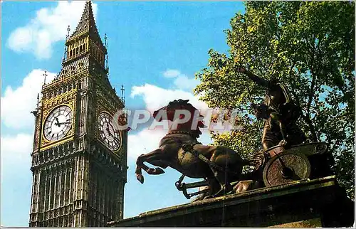 Cartes postales moderne London Big Ben and Boadicea Statue