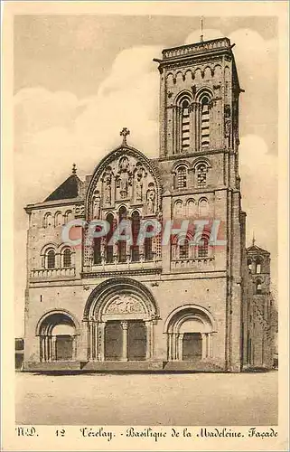 Cartes postales Vezelay Basilique de la Madeleine Facade