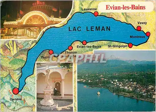 Cartes postales moderne Evian les Bains (Haute Savoie) Geneve Yvoire Thonon les Bains St Gingolph Vevey Lausanne Montreu