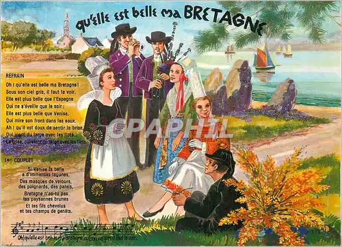 Cartes postales moderne Venise et Bretagne qu'elle est Belle ma Bretagne Couplet Avez vous Parcouru son Aride Montagne F