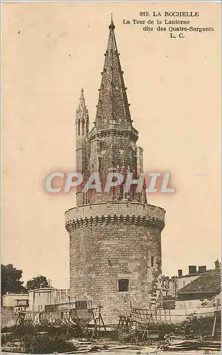 Cartes postales La Rochelle La Tour de la Lanterne dite des Quatre Sergents Bateaux