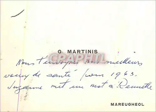 Carte de Visite G Marinis Mareugheol