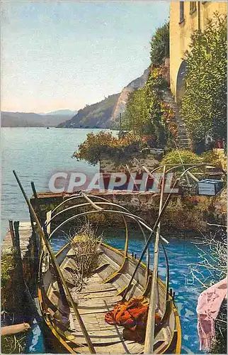 Cartes postales moderne Lago di Lugano Gandria Bateau