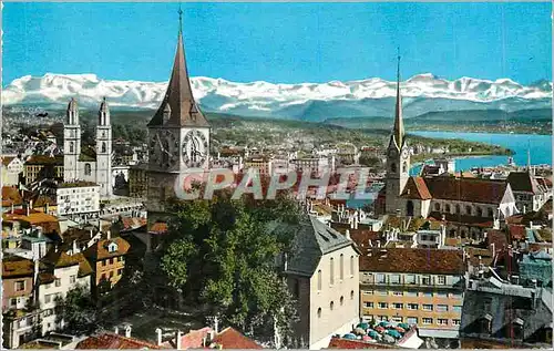 Cartes postales moderne Zurich und die Alpen