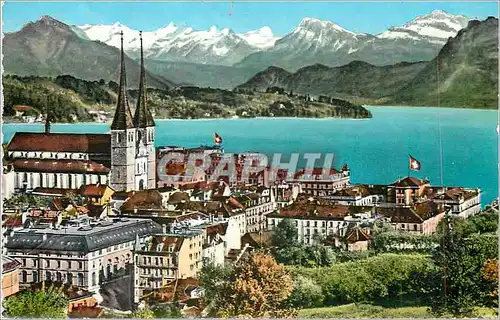 Cartes postales moderne Luzern und die Alpen