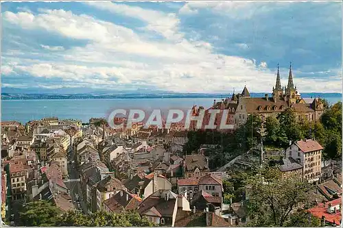 Cartes postales moderne Neuchatel Vue Generale et les Alpes