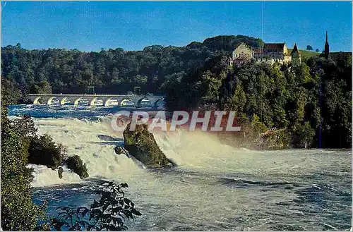 Cartes postales moderne Rheinfall mit Schloss Laufen (Schweiz)