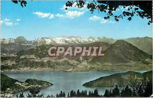 Cartes postales moderne Ausblik vom Rigi gegen die Alpen