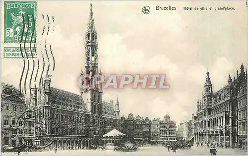 Cartes postales Bruxelles Hotel de Ville et Grand'Place