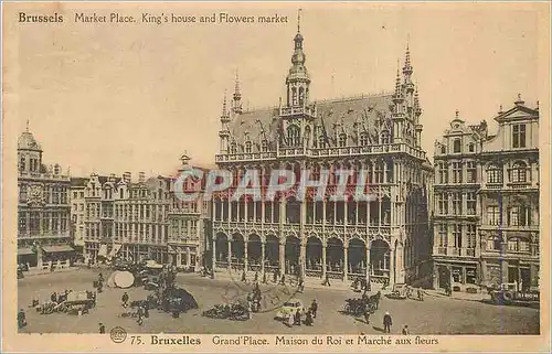 Cartes postales Bruxelles Grand'Place Maison du Roi et Marche aux Fleurs