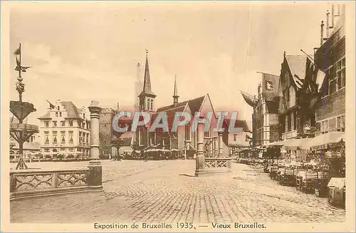 Cartes postales Exposition du Bruxelles 1935 Vieux Bruxelles Place des Bailles (L'Eglise)