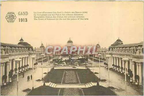 Cartes postales Gand 1913 La Cour d'Honneur (au fond le Palais des Beaux Arts) Exposition Internationale et Univ