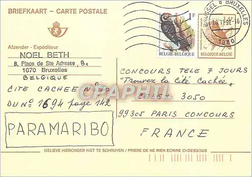 Entier Postal Belgique Oiseau Beth