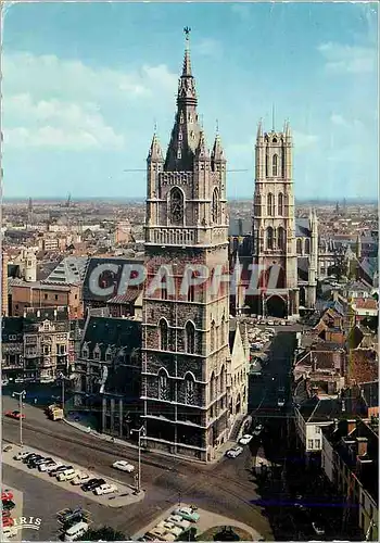 Cartes postales moderne Gent Gand Beffroi et Eglise Saint Bavon