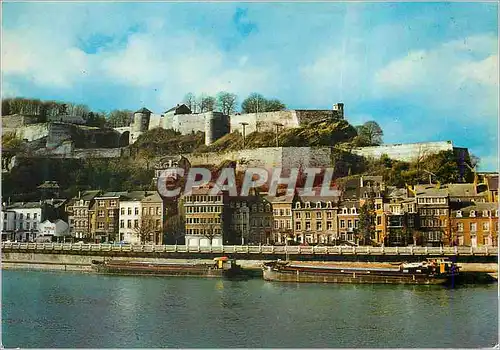 Cartes postales moderne Namur la Meuse et la Citadelle Bateau Peniche