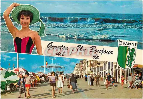 Cartes postales moderne Un Bonjour de De la Panne