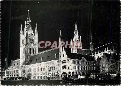 Cartes postales moderne Ypres Illumination les Halles
