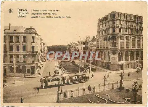 Cartes postales moderne Ostende l'Avenue Leopold vers le Parc Tramway