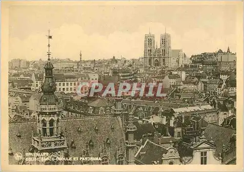 Cartes postales moderne Bruxelles Eglise Sainte Gudule et Panorama