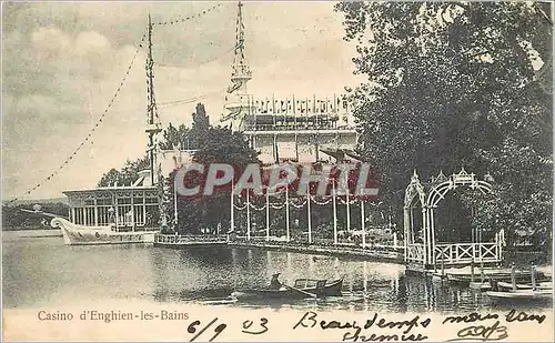 Cartes postales Casino Enghien les Bains Bateau Canoe
