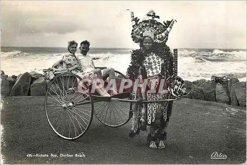 Cartes postales moderne Durban Beach Ricksha Boy Folklore