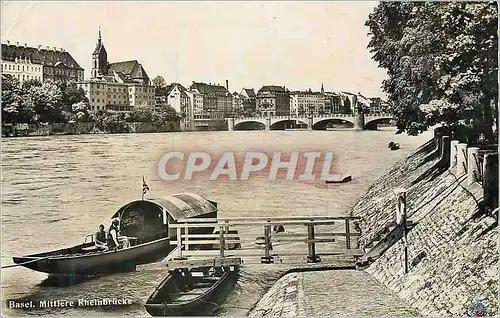 Cartes postales moderne Bale Pont du Milieu Bateaux