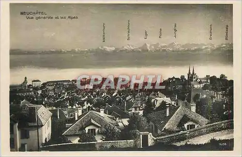 Cartes postales moderne Neuchatel Vue Generale et les Alpes