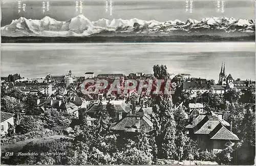 Cartes postales moderne Neuchatel et les Alpes