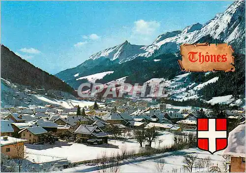 Cartes postales moderne Thones (Haute Savoie) Generale avec le Massif de la Tournette