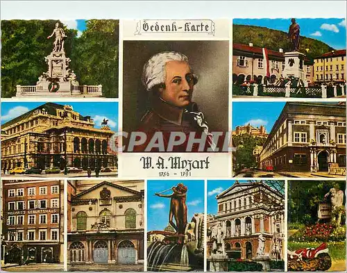 Cartes postales moderne Vienne Wien Vedenk Karte M A Mozart 1756 1791 Denkmal Salzburg