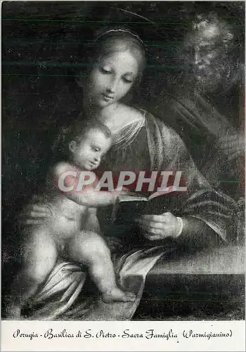 Cartes postales moderne Perugia Basilica di S Pietro Sacra Famiglia (Parmigianino)