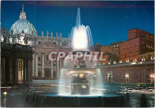 Cartes postales moderne Citta del Vaticano Place St Pierre la Nuit