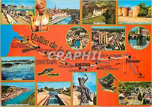 Cartes postales moderne Vallee de la Somme Crotoy Abbeville Pont Remy Peronne Longre Bray sur Somme St Valery sur Somme