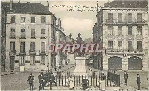 Cartes postales Chalon sur Saone Place du Port Statue Nicephore Niepce